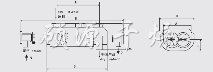 JYG系列空心槳葉干燥機安裝結構圖